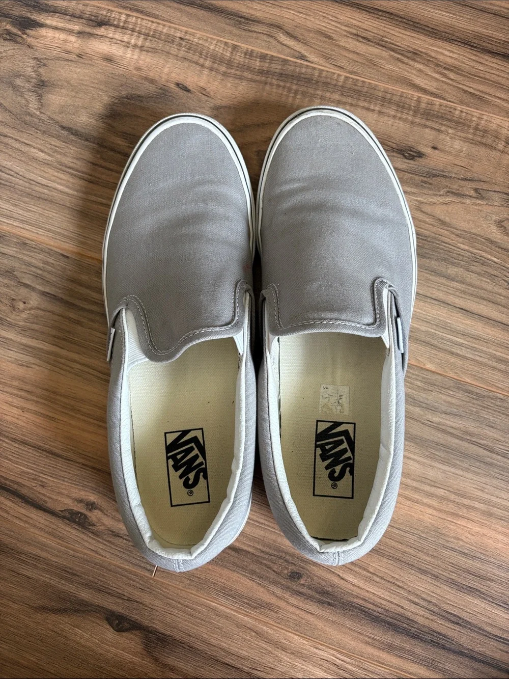 Vans Gray Canvas Classic Slip-On Loafers